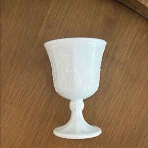 Harvest grapes milk glass goblet